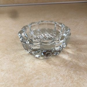 Vintage clear cut glass ashtray or jewelry tray.